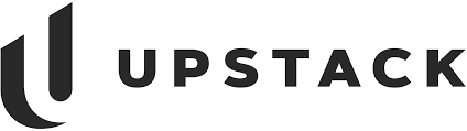 Upstack logo featuring a modern design with bold typography, representing a brand associated with B2B sales training and the Selling Through Curiosity™ methodology by Rampt Consulting.