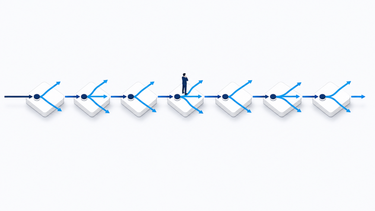 Diagram of the seven steps of a structured sales conversation, illustrating the discovery work AI cannot do on a seller's behalf.